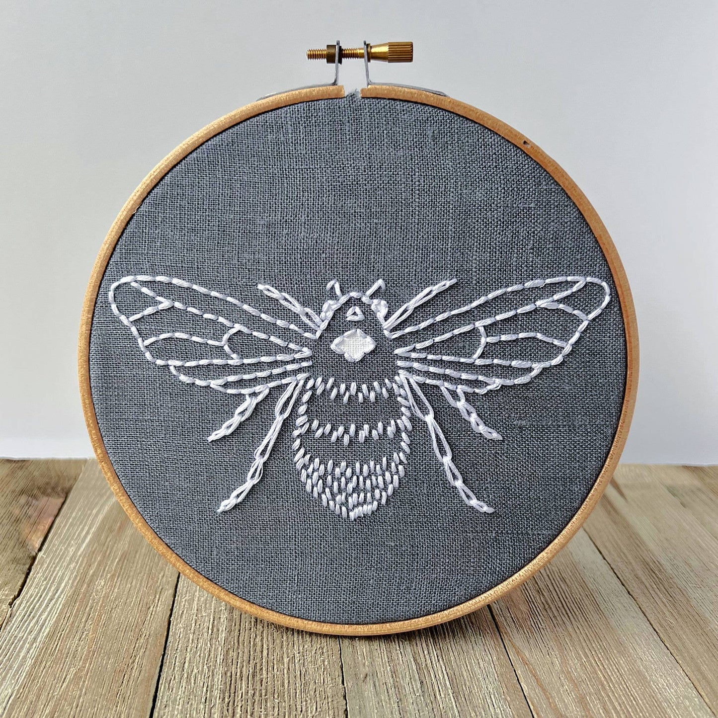 Bee Embroidery Kit: Natural/Black