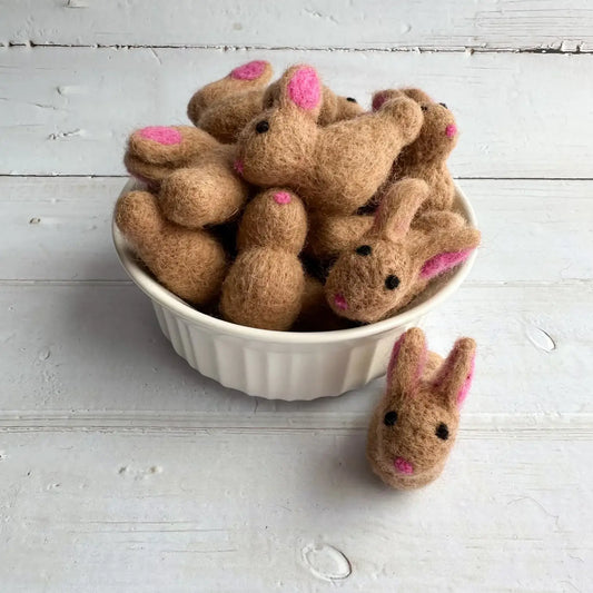 Light Brown Felt Baby Easter Bunny