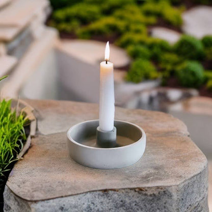 Concrete Candlestick Holder | Natural Concrete