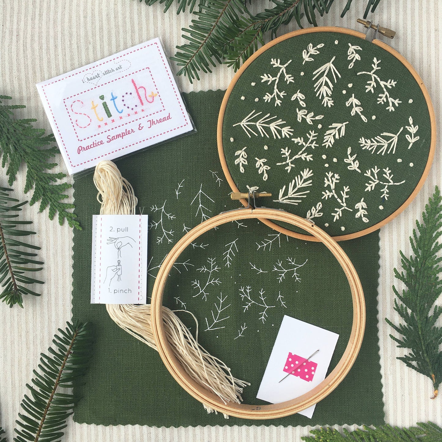 Winter Botanicals Embroidery Kit: Green
