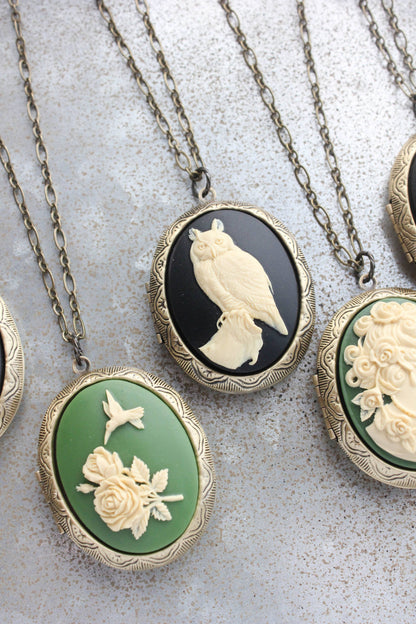 Owl Necklace | Photo Locket Necklace | Woodland Creatures: 26 Inches - 131.26