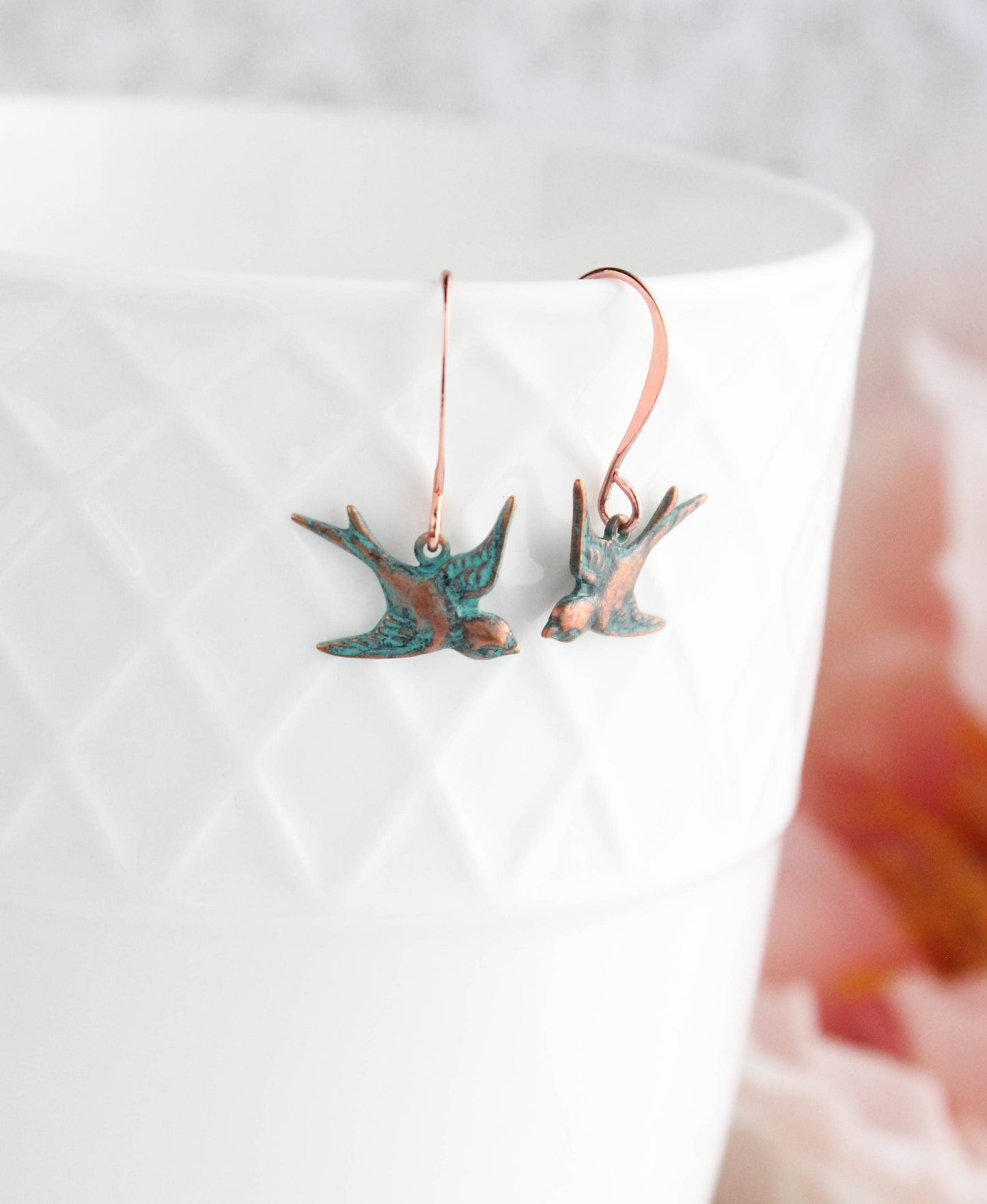 Copper Bird Earrings - 120