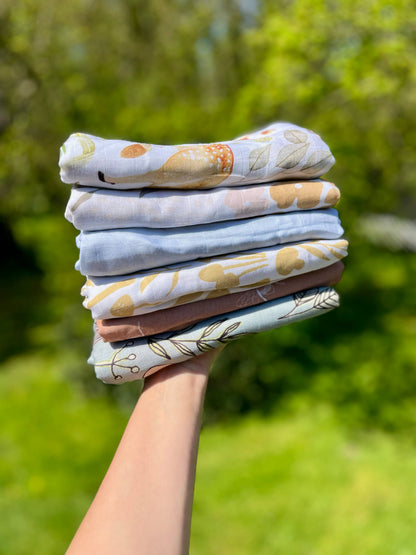 Woodland Baby Blanket  |  Forest Muslin Swaddle Blanket