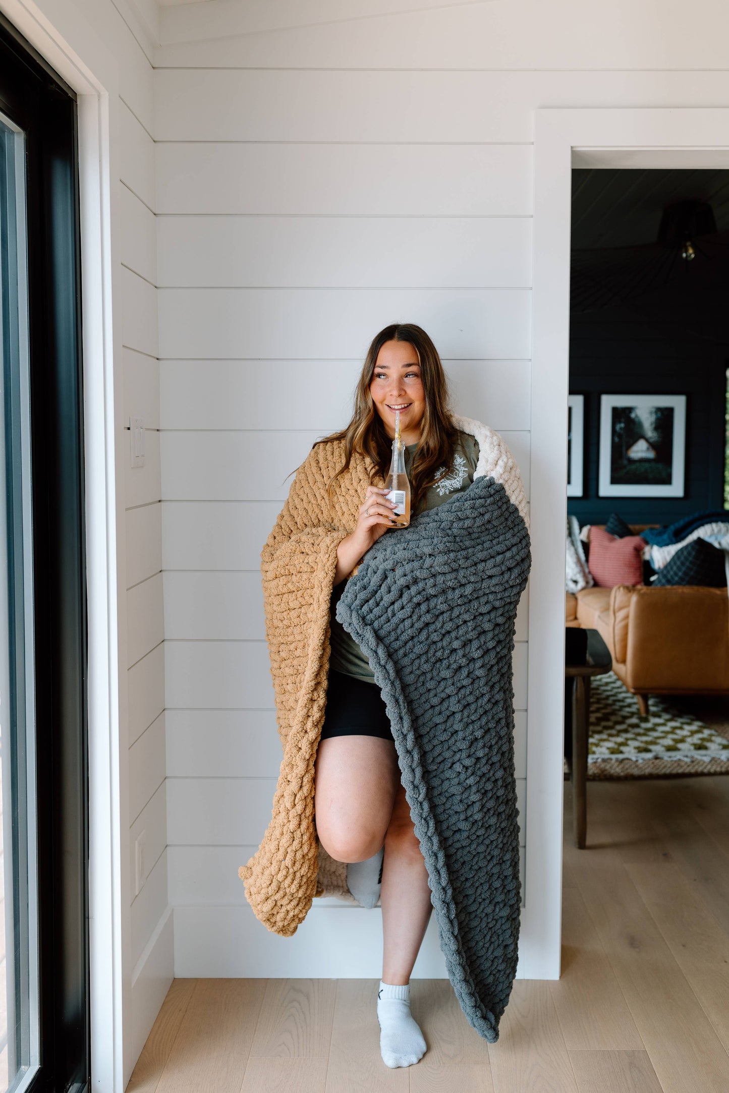 Amber - Handmade Chunky Knit Blanket | Lap Throw