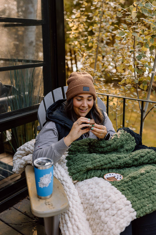 Michelle - Handmade Chunky Knit Blanket | Lap throw