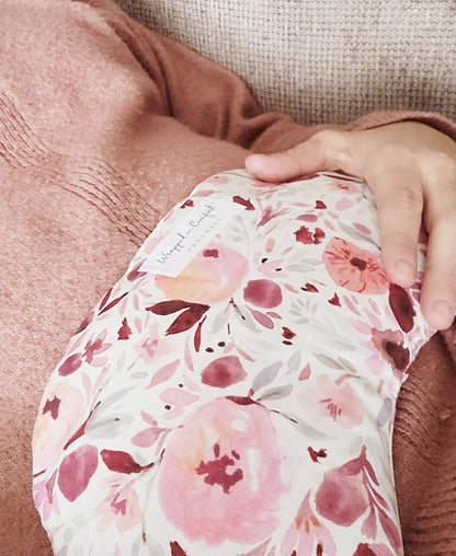 Hot Pink Floral | Organic Cotton Heating Pad - Bean Shaped