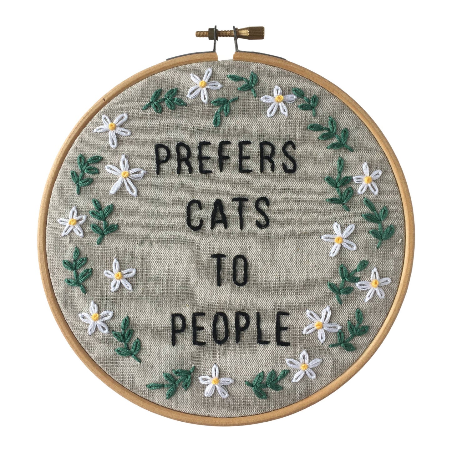 Prefers Cats to People Embroidery Kit