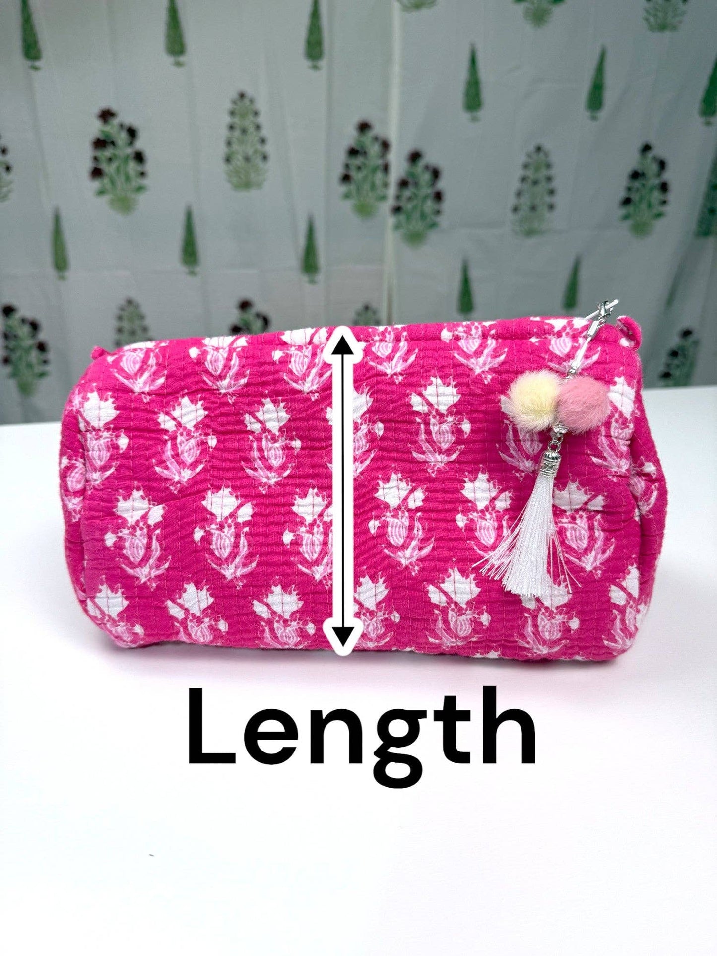Hand-Made Grey Quilted Makeup Bag