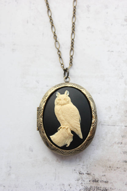 Owl Necklace | Photo Locket Necklace | Woodland Creatures: 26 Inches - 131.26