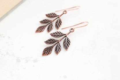 Copper Patina Branch Earrings (2 styles): MATTE mint copper | #120
