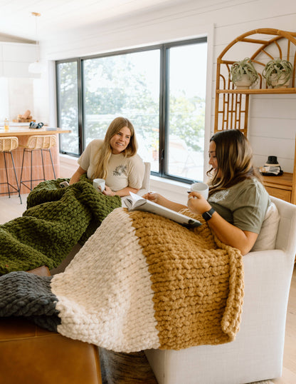 Amber - Handmade Chunky Knit Blanket | Lap Throw