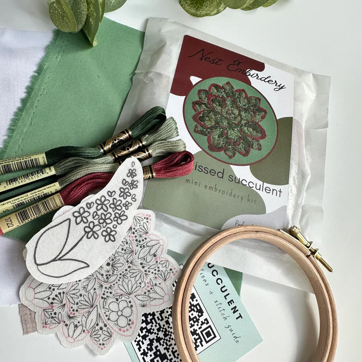 Sun-Kissed Succulent Mini Embroidery Kit