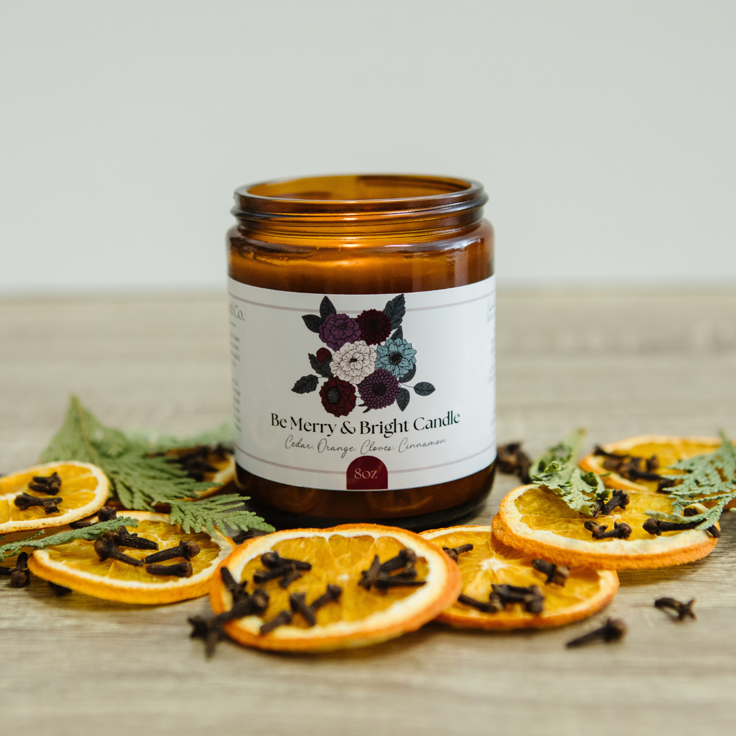 Be Merry & Bright Candle, Natural Holiday Essential Oil Candle (8oz)