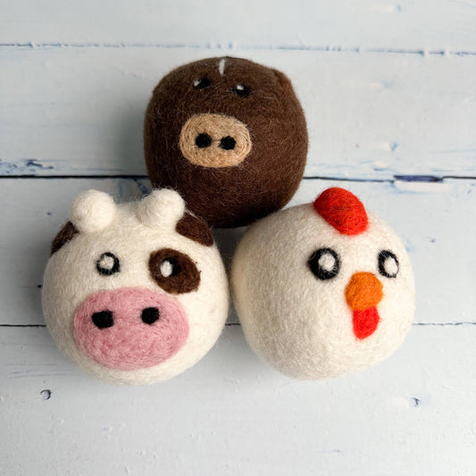 Down On The Farm Felt Dryer Balls