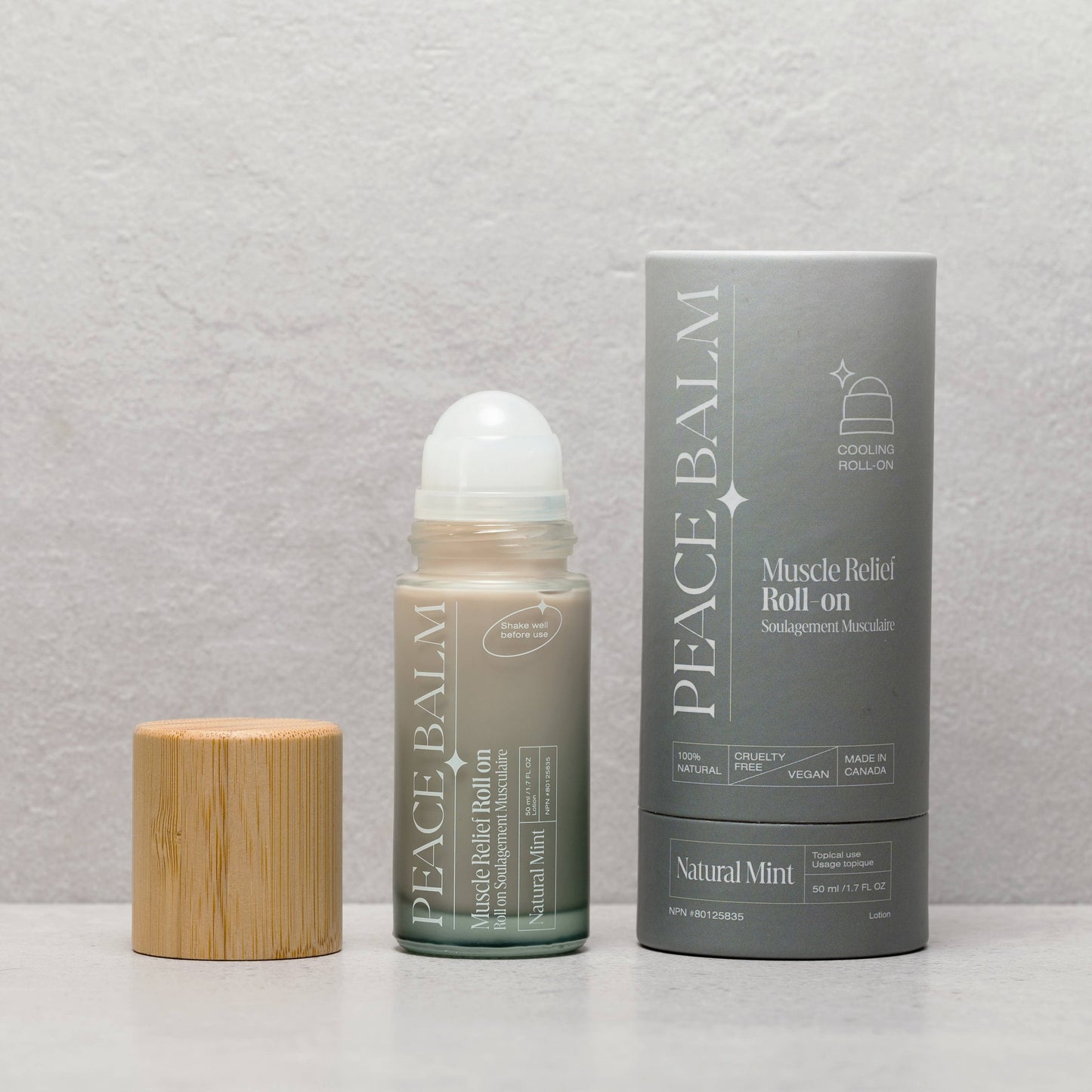 Peace Balm Natural Mint | Muscle Relief Roll-On with Menthol