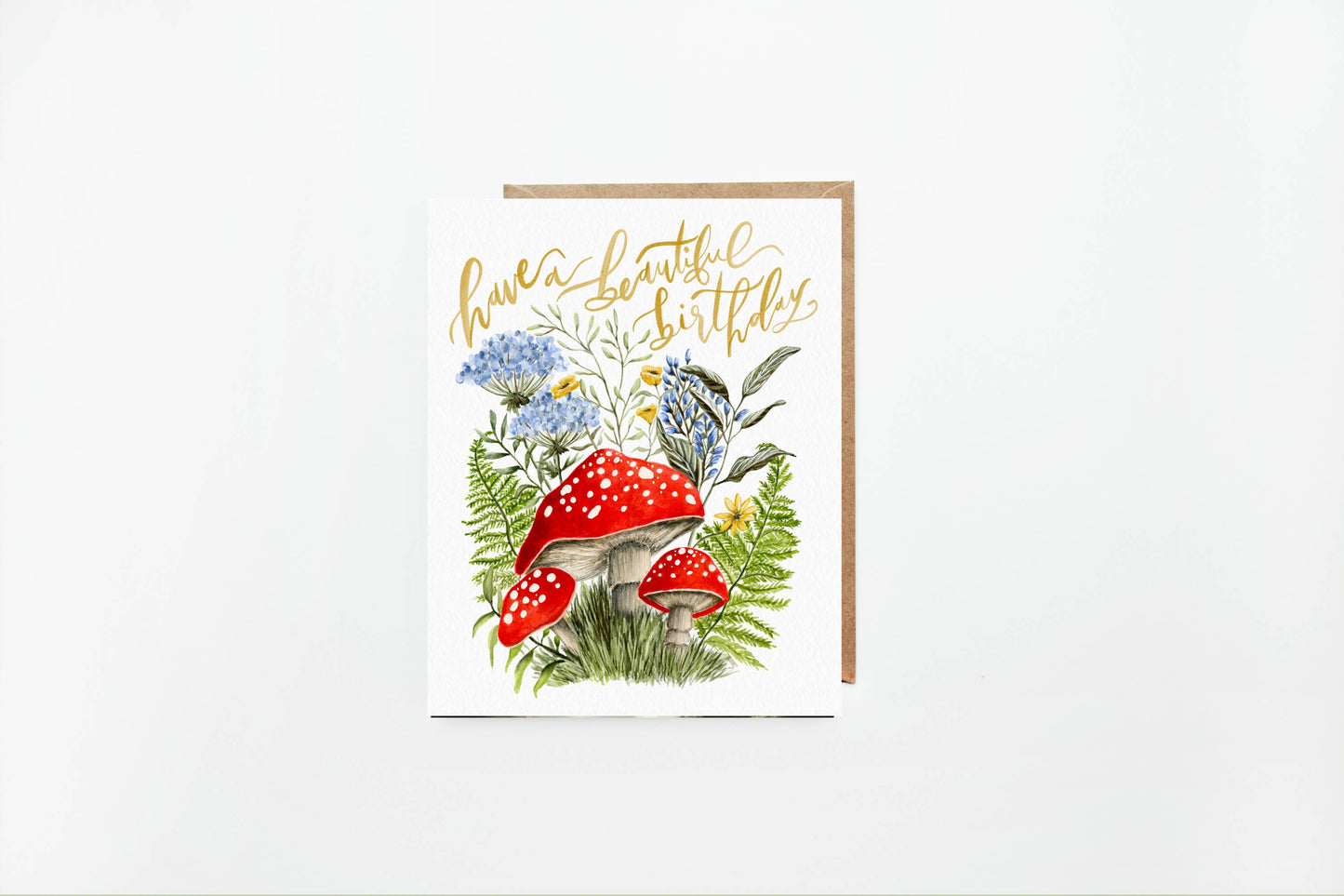 Mushroom Floral Birthday Card