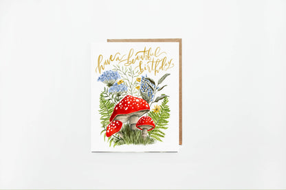 Mushroom Floral Birthday Card