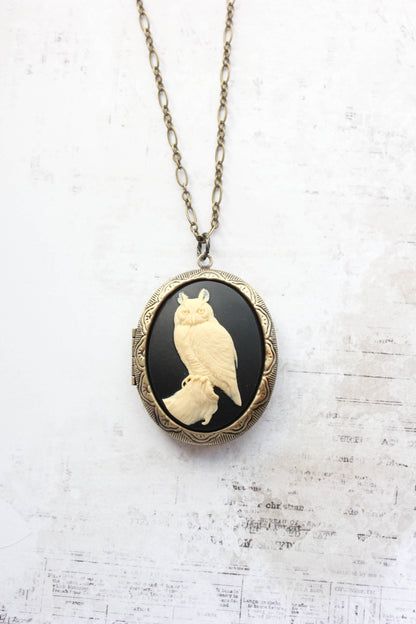 Owl Necklace | Photo Locket Necklace | Woodland Creatures: 26 Inches - 131.26