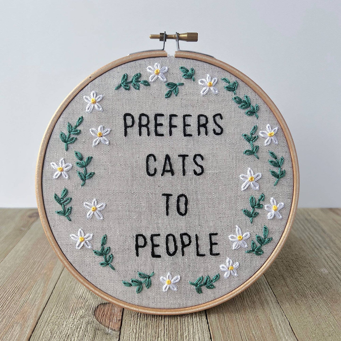 Prefers Cats to People Embroidery Kit