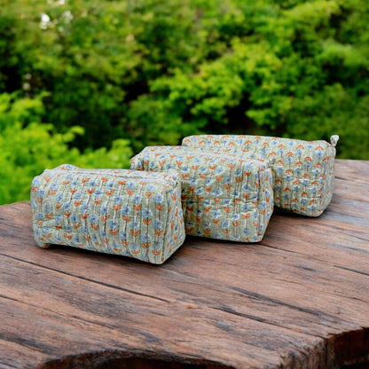 Hand-Made Mint Coloured Makeup Bag