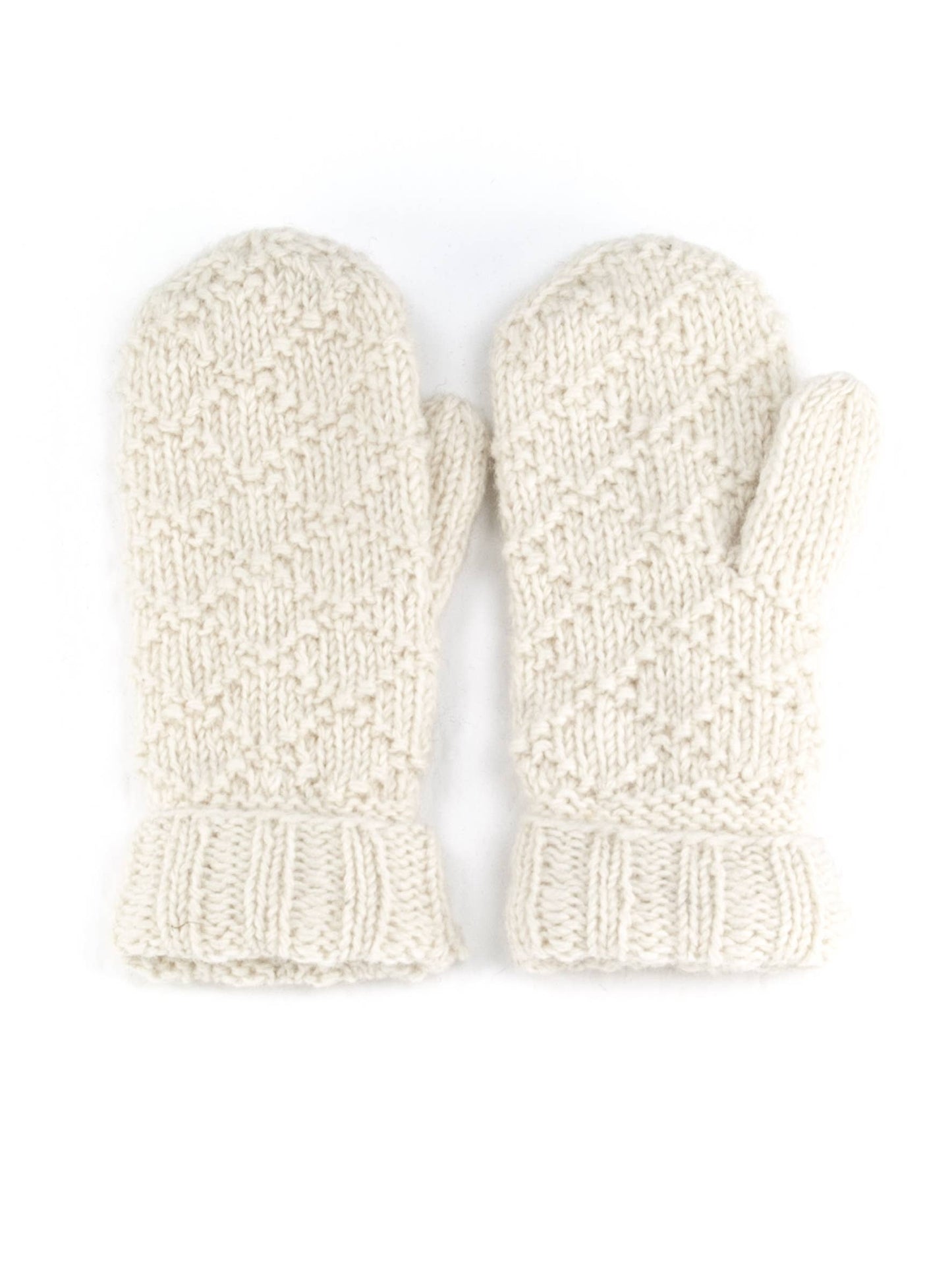 Tiffany Mittens – Classic Wool Knit Winter Style: Cream