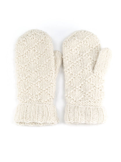 Tiffany Mittens – Classic Wool Knit Winter Style: Cream