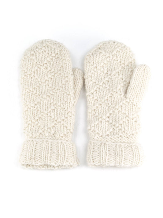 Tiffany Mittens – Classic Wool Knit Winter Style: Cream