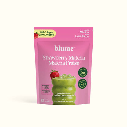 Superfood Latte Powder, Strawberry Matcha with Collagen