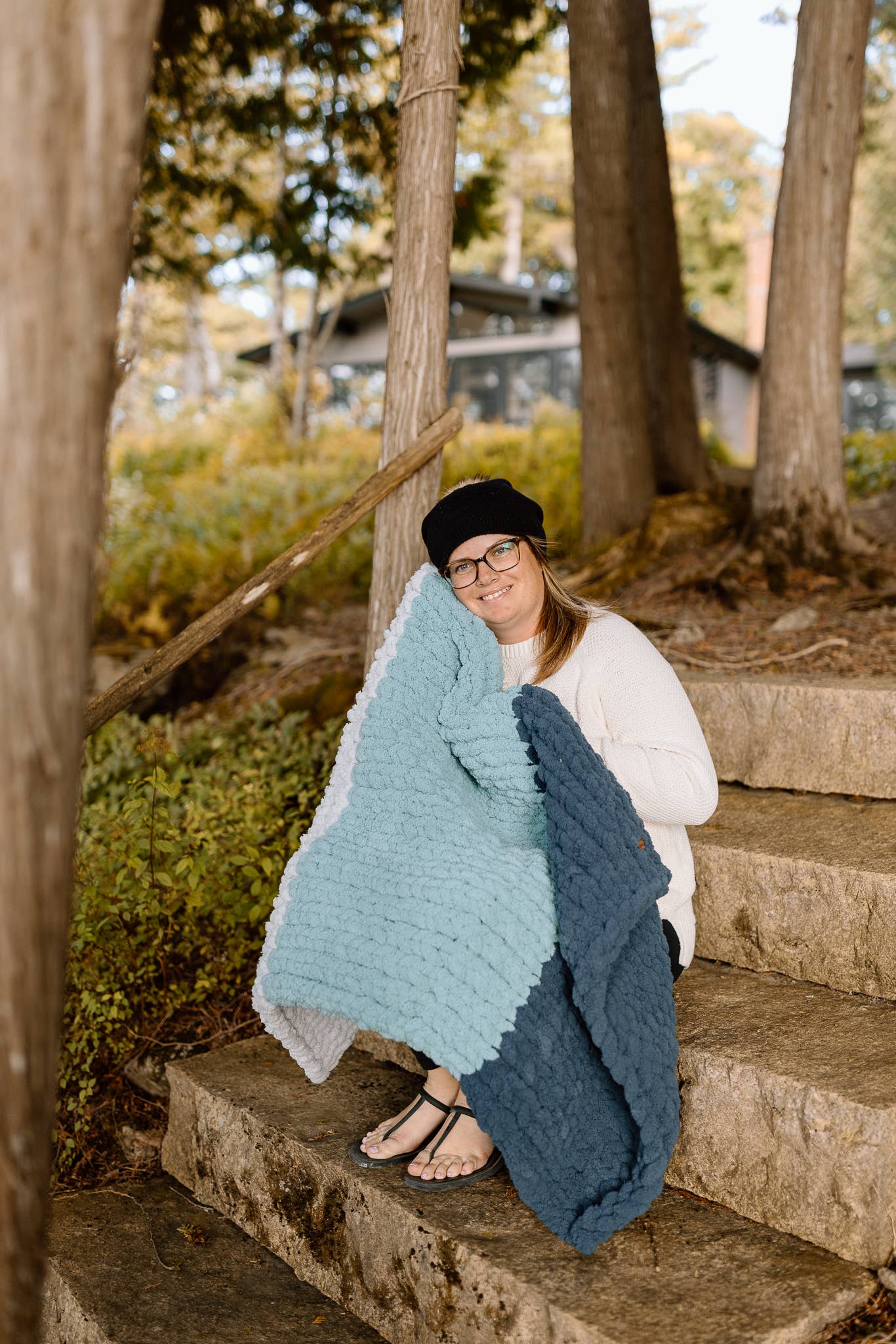 Sharon - Handmade Chunky Knit Blanket | Lap Throw