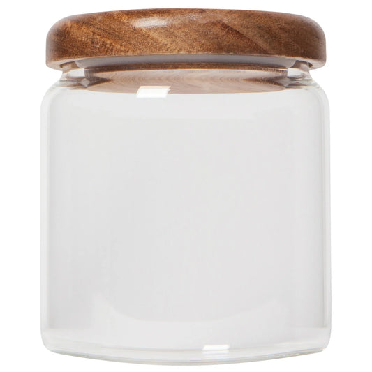 Glass Jar with Acacia wood Lid | 20 oz, 32 oz, 42 oz