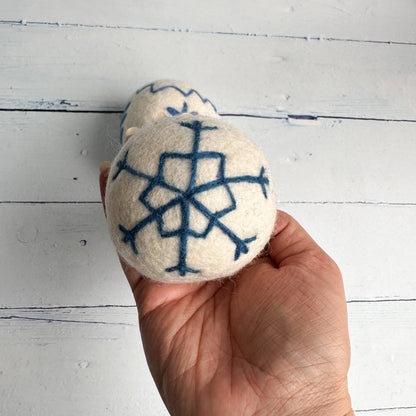 Winter Blues Felt Dryer Ball
