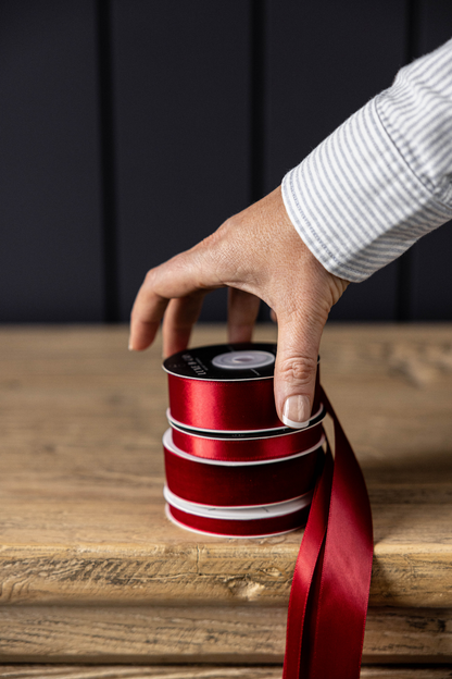 Ribbon Garnet Red Velvet Holiday Decor