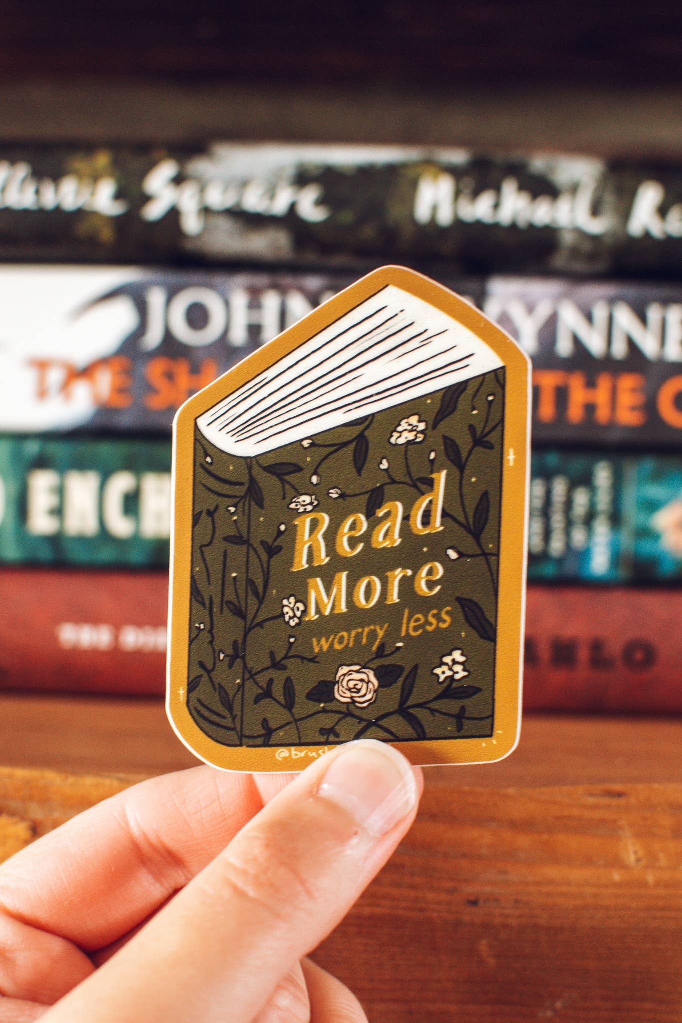 Book Sticker | Read More Worry Less, Bookshop Sticker