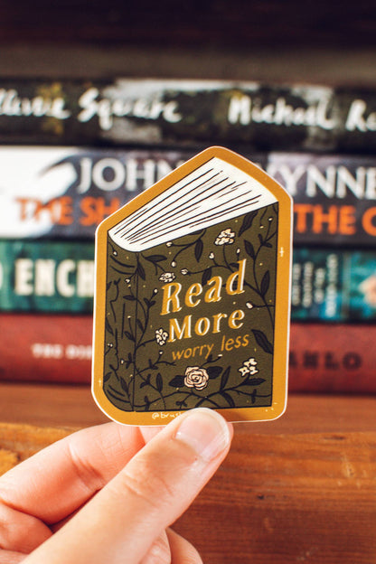 Book Sticker | Read More Worry Less, Bookshop Sticker