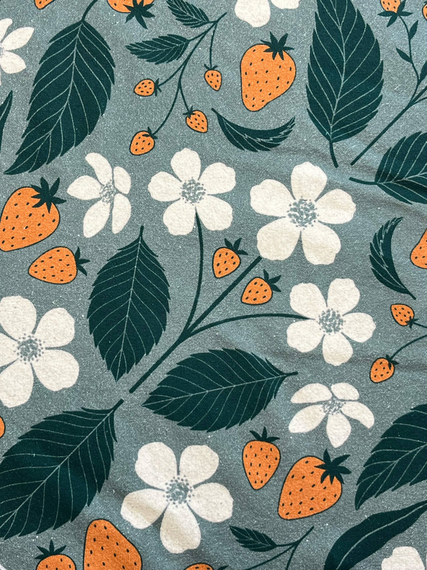 Strawberry Flour Sack Towel  |  Flower Blossom Tea Towel 