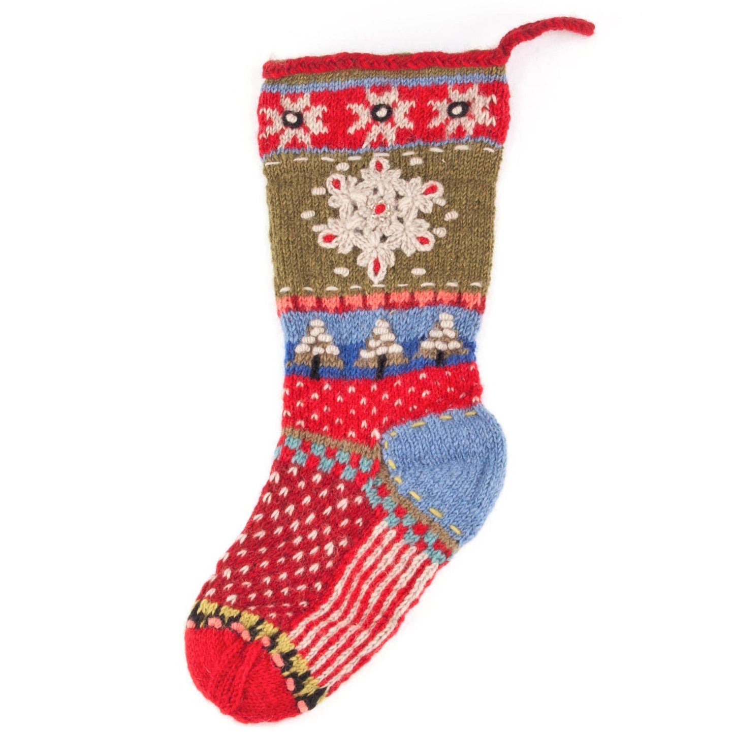 Snowflake Christmas Stocking – Nordic Knit Holiday Design
