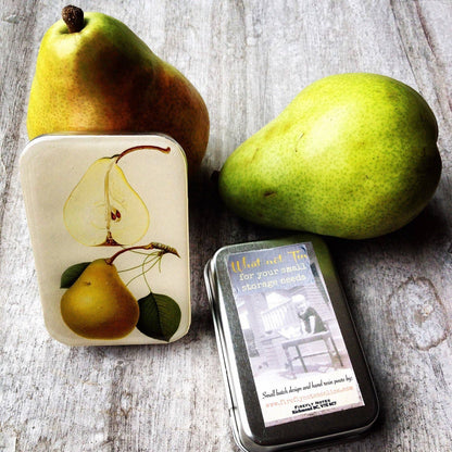 Large Botanical Pear Notions Tin