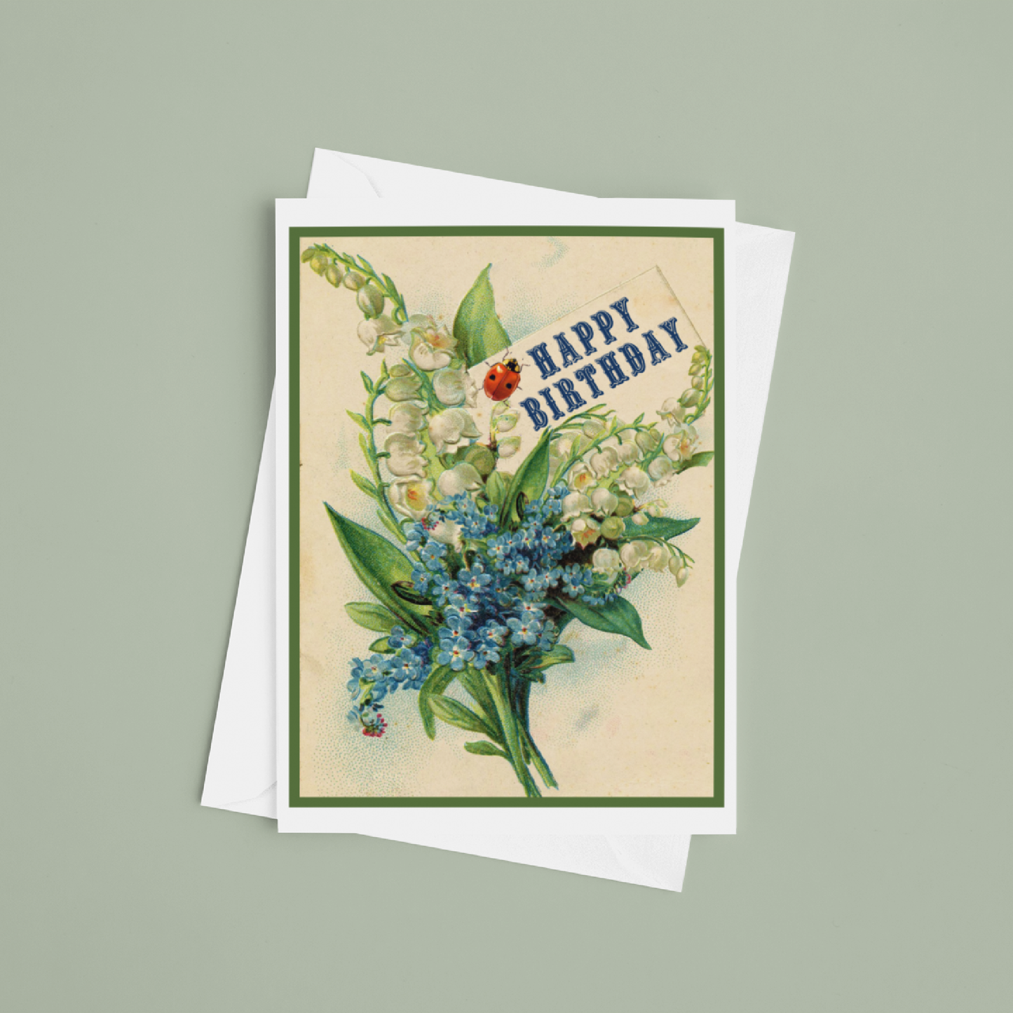 Birthday Card. Vintage Floral Bouquet
