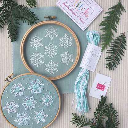 Snowflakes Embroidery Kit: Grey