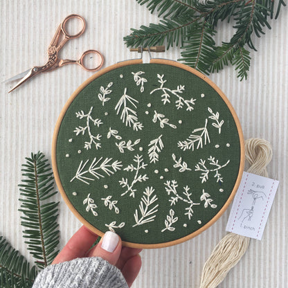 Winter Botanicals Embroidery Kit: Green