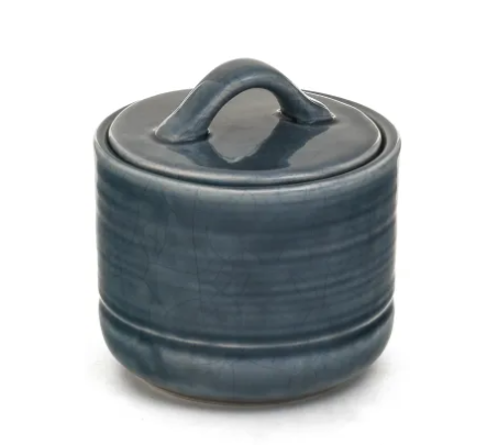 Blue Ceramic Sugar Jar with Lid
