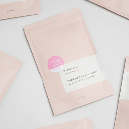 French Rose + Vanilla Bath Soak Epsom Salts: 14oz