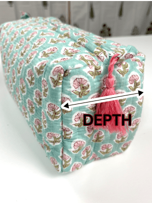 Hand-Made Ink Blue Coloured Makeup Bag