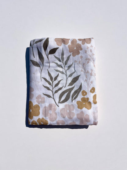 Floral Baby Blanket  |  Flower Muslin Swaddle Blanket