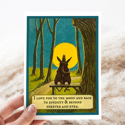 Greeting Card. I Love You To The Moon And Back To Infinity..