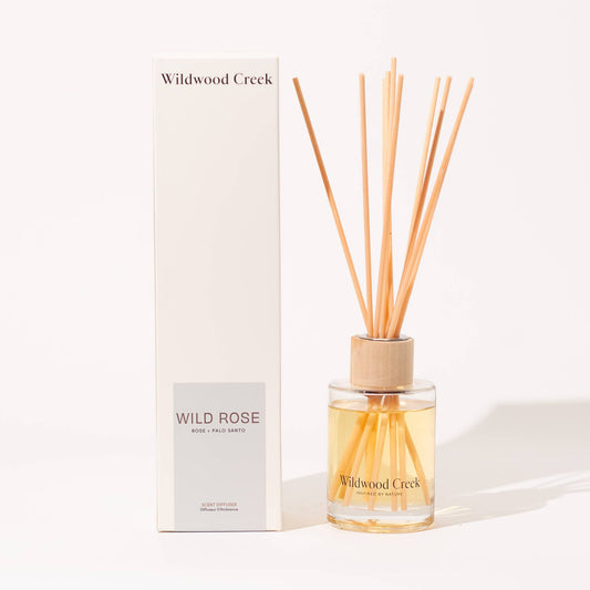 Wild Rose Essential Oil Natural Reed Scent Diffuser  I Vegan