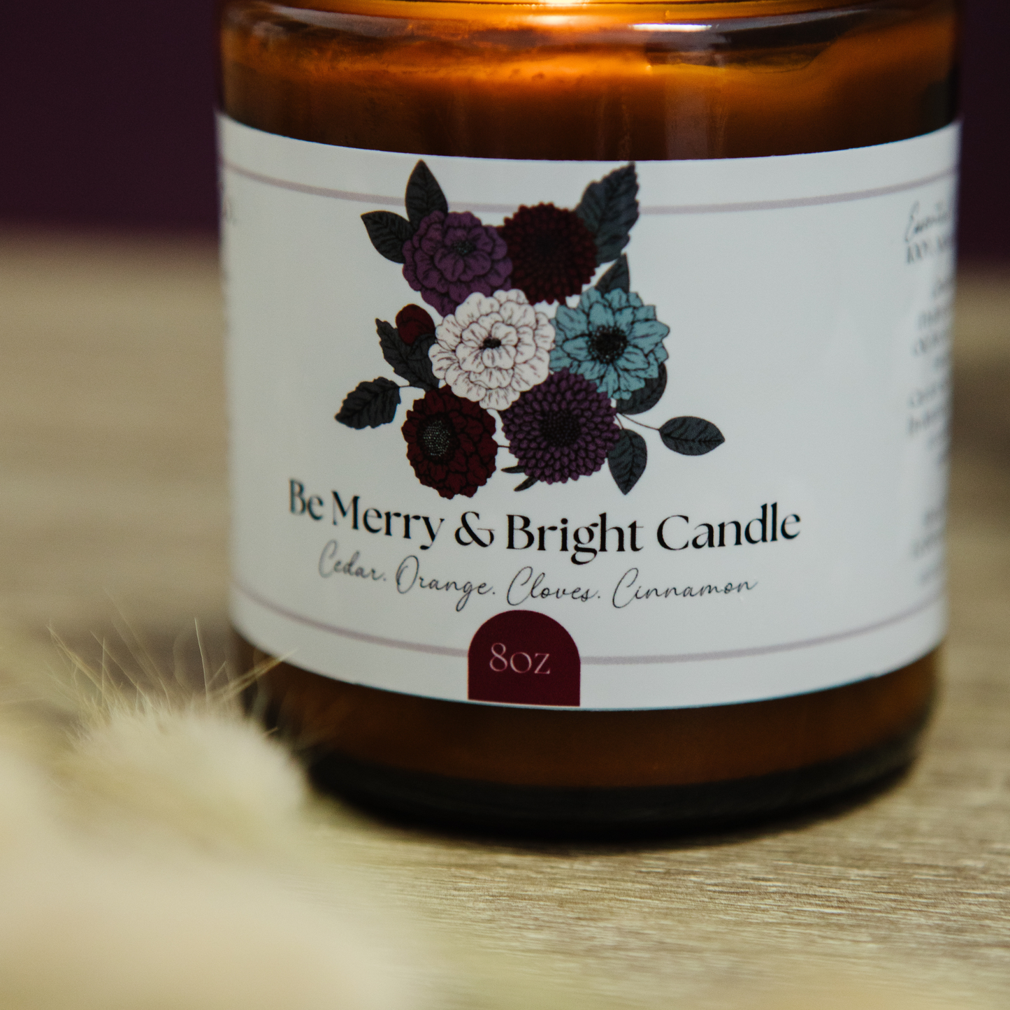 Be Merry & Bright Candle, Natural Holiday Essential Oil Candle (8oz)