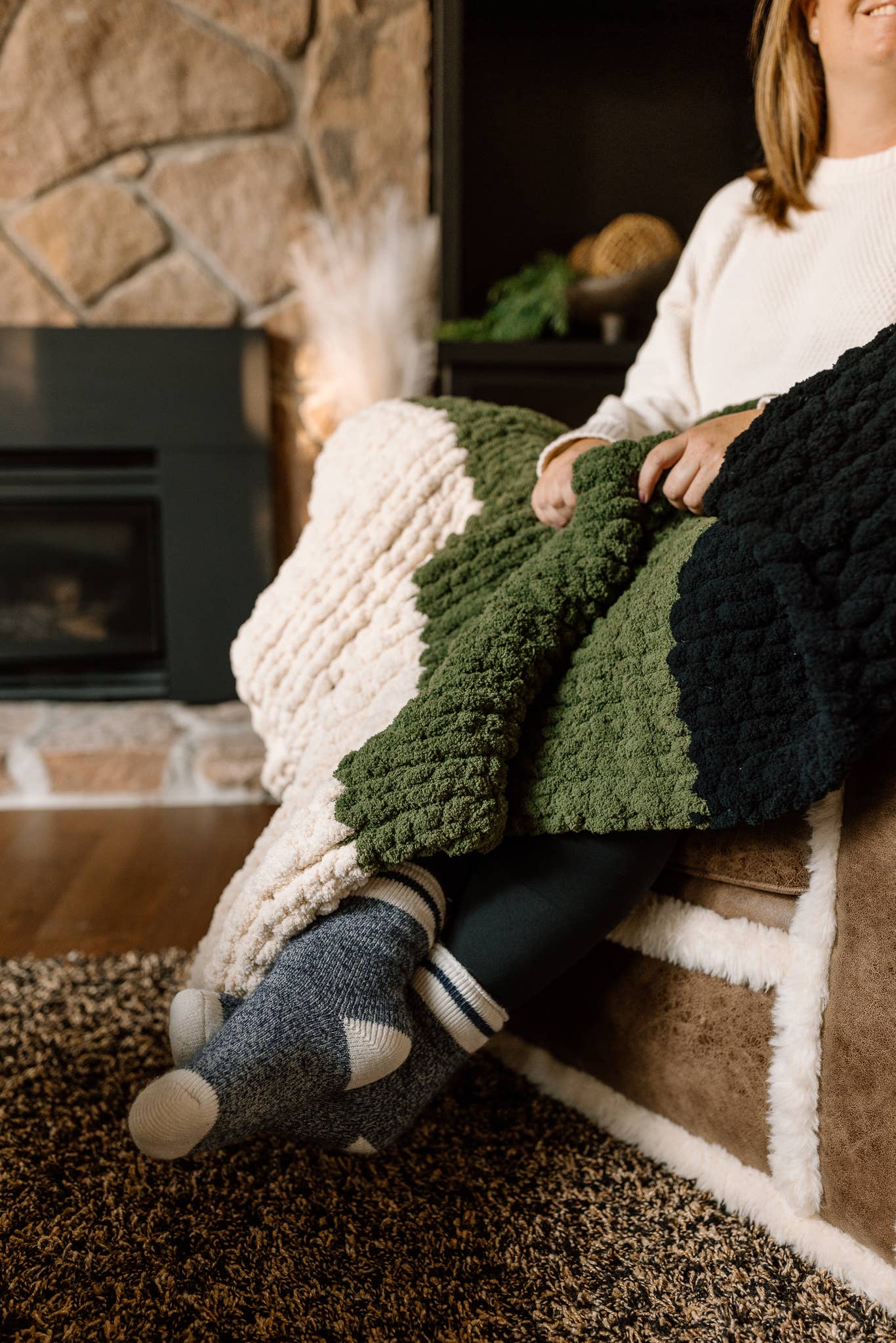 Michelle - Handmade Chunky Knit Blanket | Lap throw