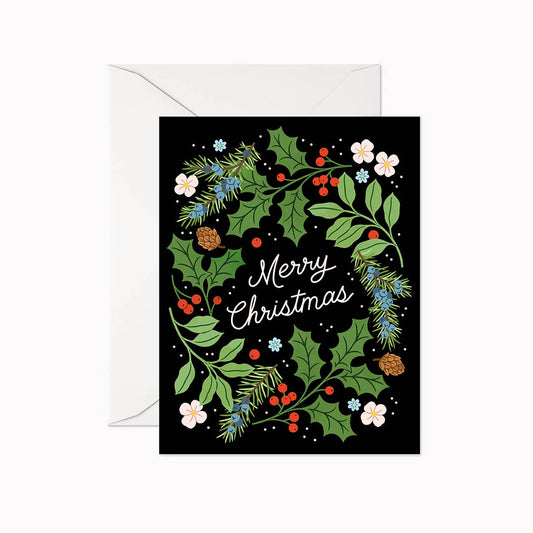 Merry Christmas Wreath | Greeting Card