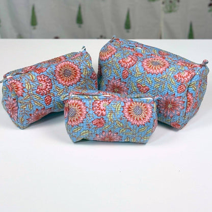 Hand-Made Blue Coloured Makeup Bag